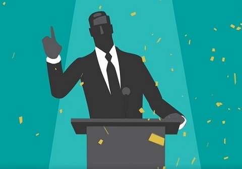 Candidate Silhouette on Podium
